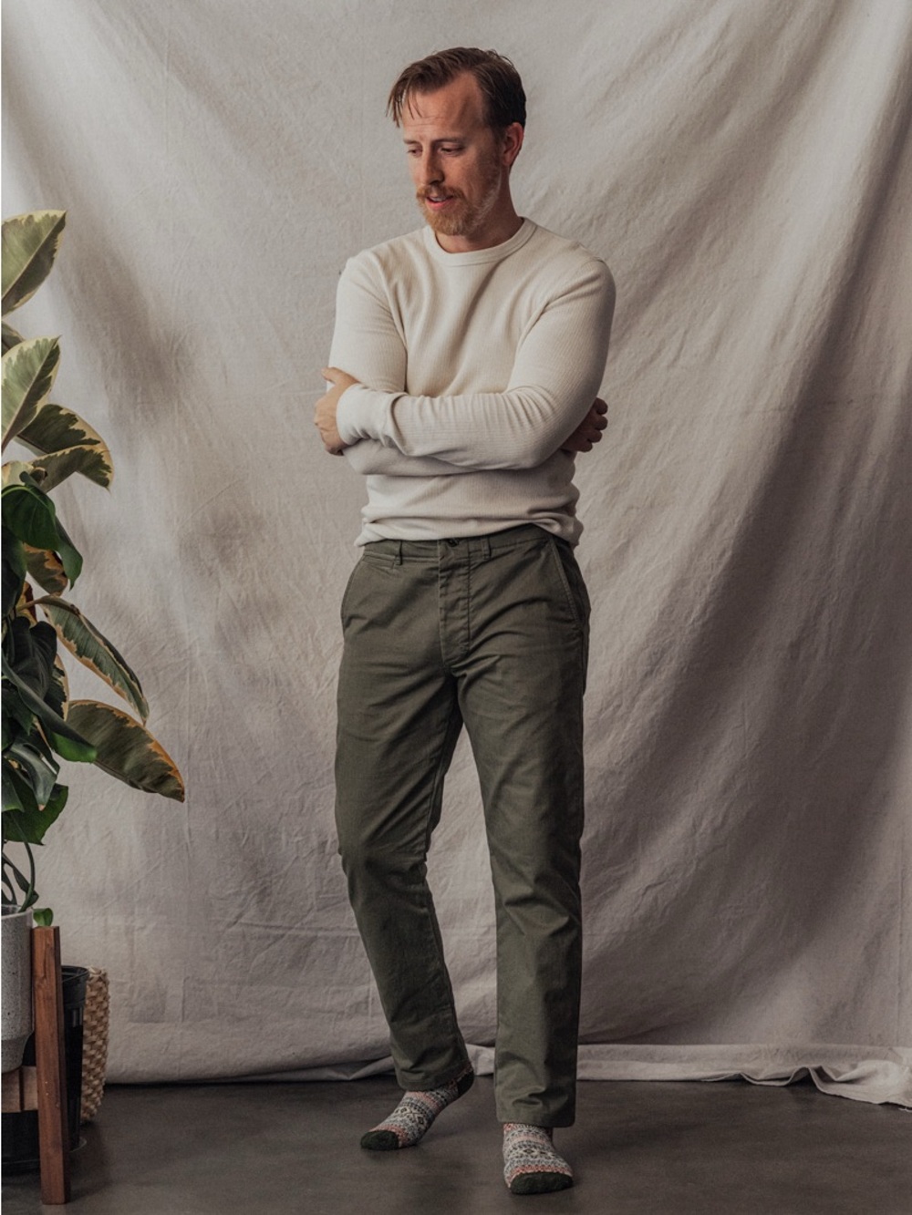 Buck Mason Olive Green Twill Officer Pants size 30